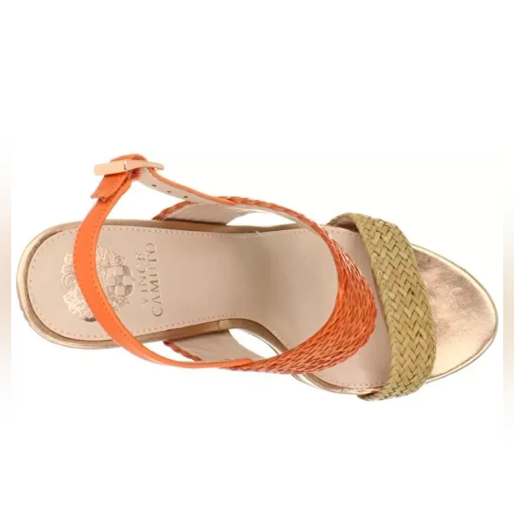 Vince Camuto Adrien Coral leather heel Sandals size 9.5 - Picture 2 of 10